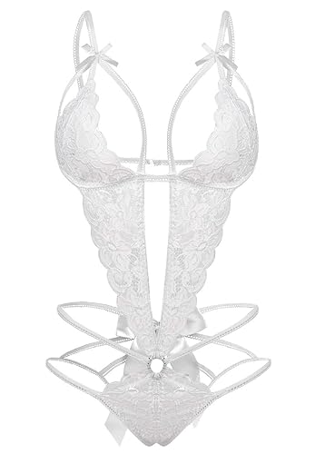 I just received Donnalla Women's Deep V Lace Teddy One Piece Lingerie Cutout Strappy Lingerie - Small - White from irishman19 via Throne. Thank you! throne.com/dakotahotwife #Wishlist #Throne