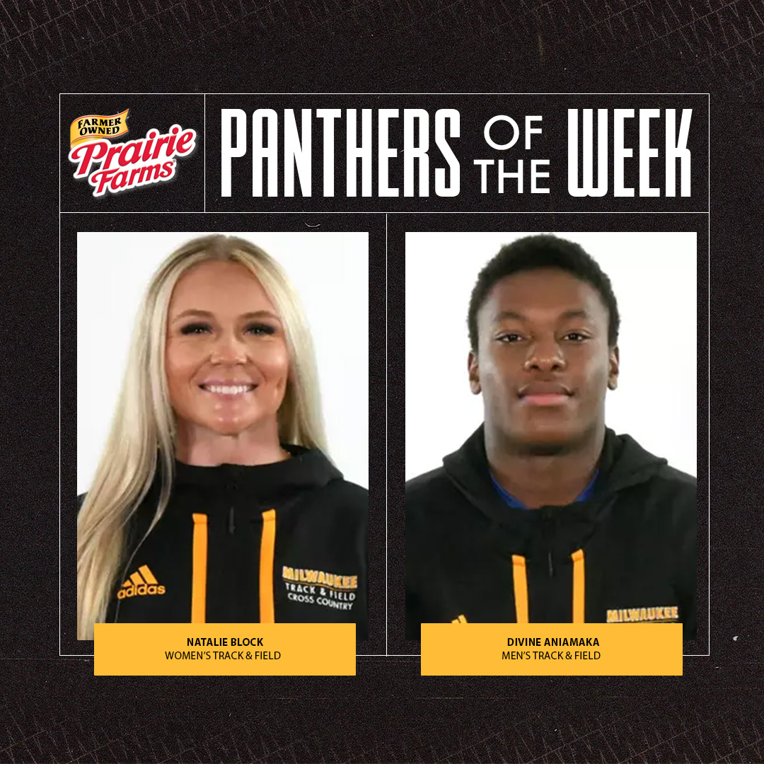 MKEPanthers's tweet image. Here are your MKE Panthers of the Week!
Natalie Block
Track & Field
Secured her spot in the NCAA Championships in the 400m hurdles with a school-record 56.95!
Divine Aniamaka
Track & Field
Aniamaka closed out the year breaking the triple jump record (15.42m) at NCAA Regionals!