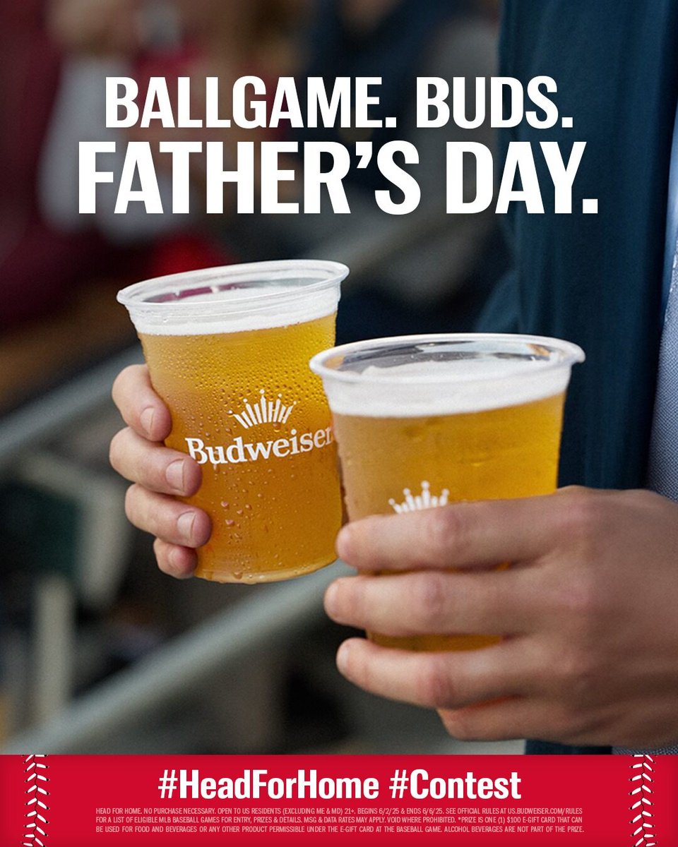 You + Dad. A ballgame on Father’s Day. Nothing better.

We’re giving you the chance to win tickets, airfare and beer money. Just tell us which Father's Day baseball game you want to attend and why you’d love to go with dad using #HeadForHome #Contest for a chance to win.