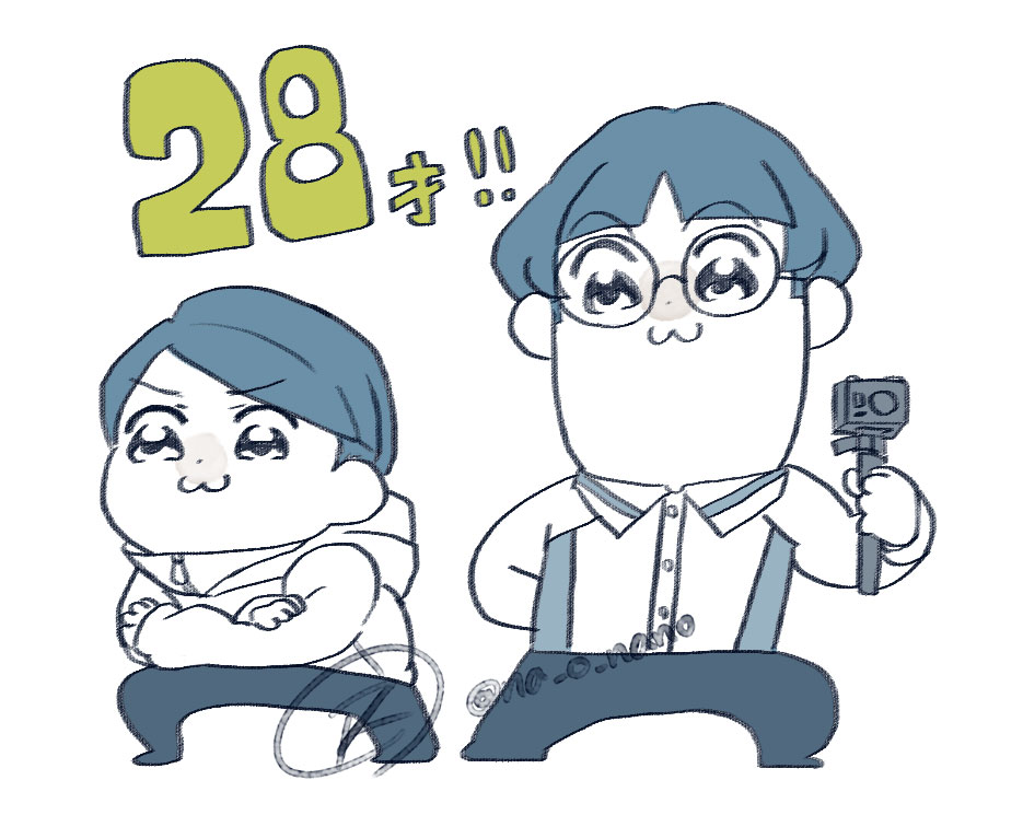 🍄と🌋の28歳組で一度は描いておきたかったやつ(パロ絵)