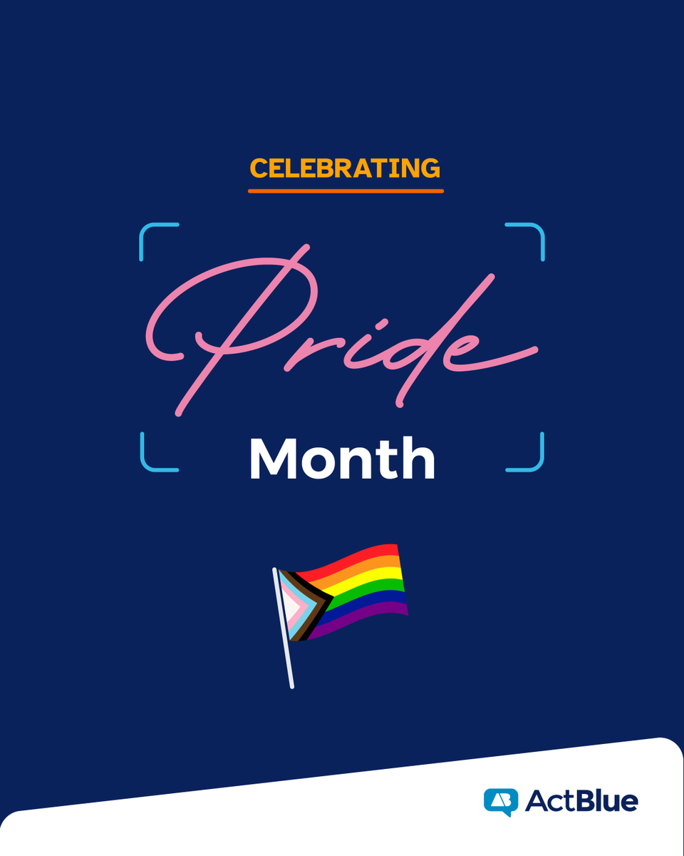 Pride Month is a time to celebrate LGBTQ+ joy and recommit to the fight for justice. Grassroots organizers are leading the way—and at ActBlue, we’re proud to power their work. There’s more to do, and we’re in it for the long haul.