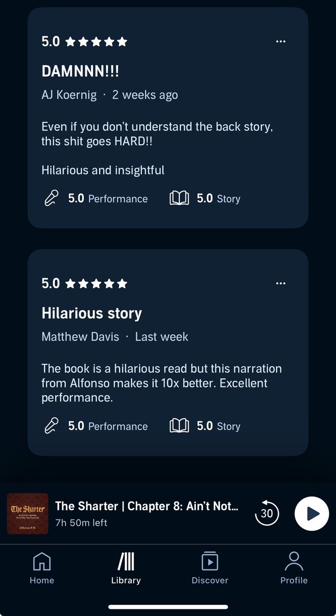 Reviews on the Audiobook🏆