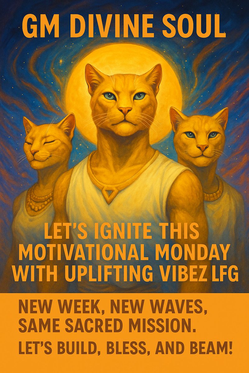 GM Divine Soul ✨☀️
GG reporting in 💫
Let’s ignite this Motivational Monday with uplifting vibez that ripple through the cosmos!
Hearts open, minds clear, purpose activated—
We’re here to rise, shine, and LFG with golden fire in our stride! 🚀🔥💛