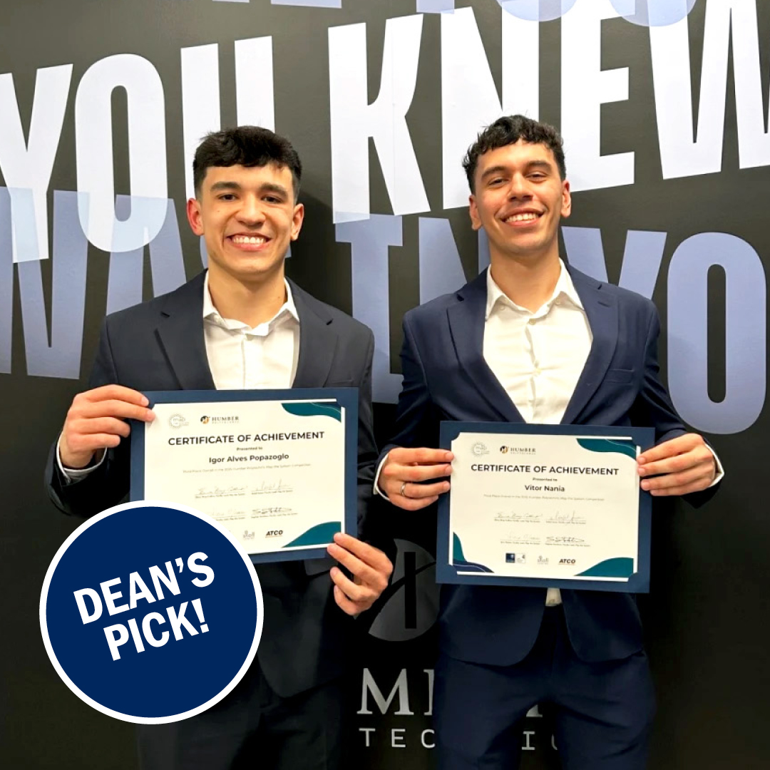 Digital Business Management students Igor and Vitor placed third in Humber’s Map the System competition. See how their work highlights the critical thinking and innovation at the heart of the Digital Business Management program in the Dean’s News business.humber.ca/deans-news.