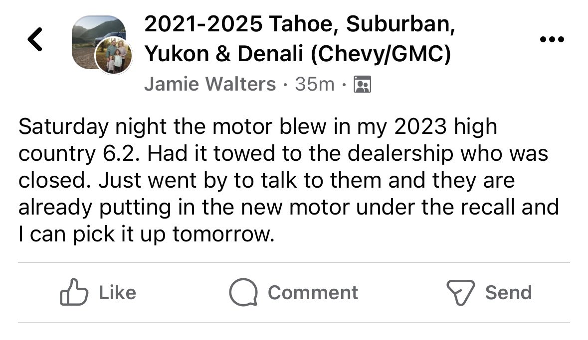 Chey Cab (@cheycab) on Twitter photo These <a href="/GM/">General Motors</a> dealerships are slinging a lot of tall tales. Also this engine job takes a few days even IF they have one on hand.
One client in Michigan was promised a new engine in two weeks. It was more like 2 1/2 months. These <a href="/GM/">General Motors</a> dealerships are slinging a lot of tall tales. Also this engine job takes a few days even IF they have one on hand.
One client in Michigan was promised a new engine in two weeks. It was more like 2 1/2 months.