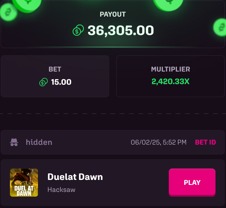 HUGE WIN ALERT 🚨 

Someone just won $36,305.00 out of a $15 bet on Duel at Dawn 🤯🔫🔫

To celebrate it, we're giving away $15 to 5 people who:
👉 RT
👉 Answer with their $SOL address