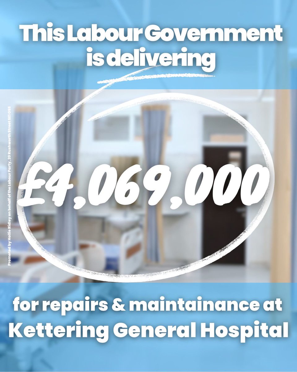 I’m thrilled to see the government has allocated £4,069,000 to Kettering General Hospital for improvements to its electrical and energy systems. 

This Labour Government is determined to make the NHS fit for the future and this vital maintenance will help to prevent cancelled