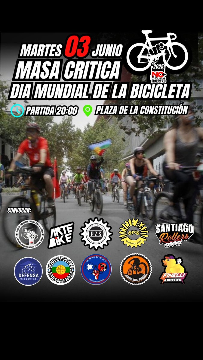 ¡Atención, ciclistas y rolles!
𝙀𝙨𝙩𝙚 3 𝙙𝙚 𝙟𝙪𝙣𝙞𝙤, 𝙚𝙣 𝙚𝙡 𝙢𝙖𝙧𝙘𝙤 𝙙𝙚𝙡 𝘿í𝙖 𝙈𝙪𝙣𝙙𝙞𝙖𝙡 𝙙𝙚 𝙡𝙖 𝘽𝙞𝙘𝙞𝙘𝙡𝙚𝙩𝙖, 𝙡𝙤𝙨 𝙞𝙣𝙫𝙞𝙩𝙖𝙢𝙤𝙨 𝙖 𝙡𝙡𝙚𝙣𝙖𝙧 𝙡𝙖𝙨 𝙘𝙖𝙡𝙡𝙚𝙨 𝙙𝙚 𝙘𝙤𝙡𝙤𝙧, 𝙖𝙡𝙚𝙜𝙧í𝙖, 𝙢𝙤𝙫𝙞𝙢𝙞𝙚𝙣𝙩𝙤 𝙮 𝙢𝙪𝙘𝙝𝙤 𝙋𝙚𝙙𝙖𝙡!!