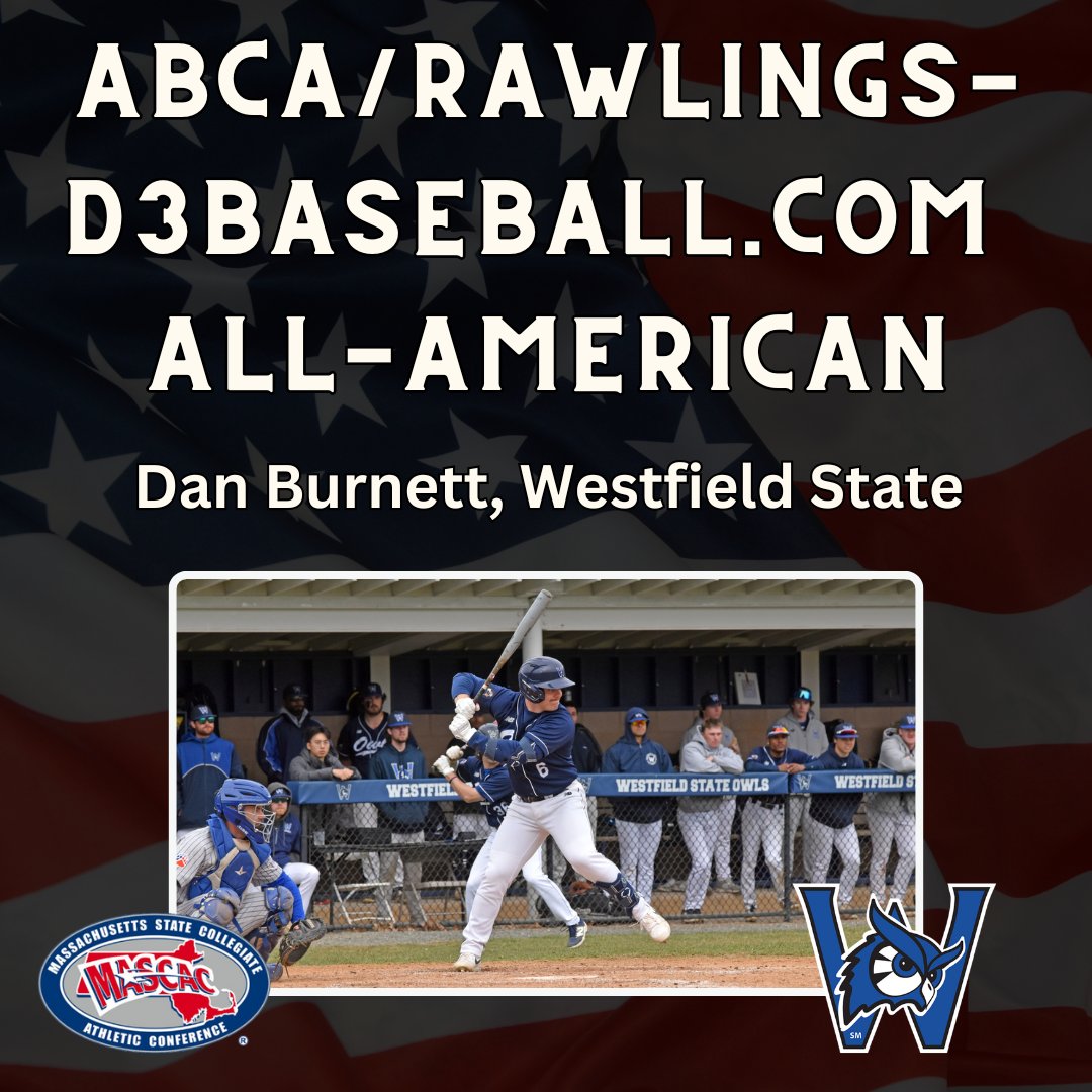 🚨All-Americans alert!

Brett Velzis of <a href="/Maritime_Bucs/">Massachusetts Maritime Buccaneers</a> and Dan Burnett of <a href="/WestfieldOwls/">WSU Athletics</a> earn both <a href="/ABCA1945/">ABCA</a> /Rawlings and <a href="/d3baseball/">D3baseball</a> All-American honors!

mascac.prestosports.com/sports/bsb/202…

#D3baseball #MASCACpride