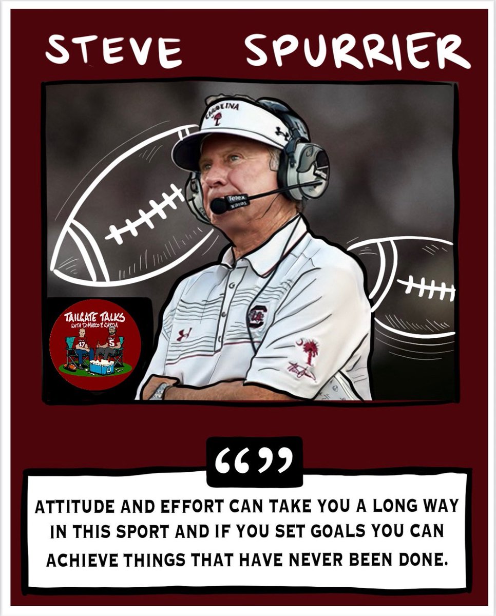 “Attitude and effort can take you a long way.” – HBC 🐔

Throwback to Episode 2 of Tailgate Talks 🎙️
Coach Spurrier kept it simple and spot on. Whether you’re chasing wins on the field or goals in life, showing up with the right mindset makes all the difference. 
#GamecockNation
