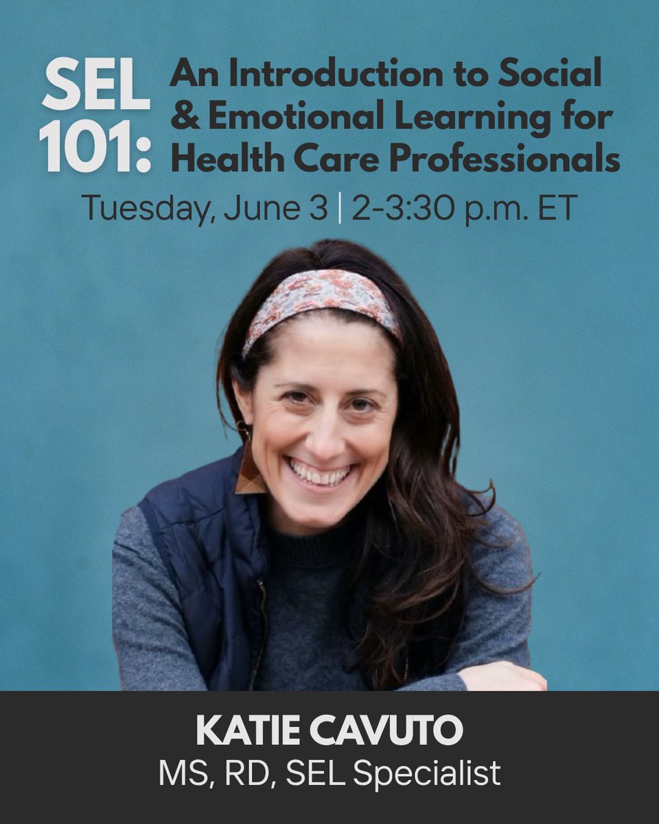 Dietitian Katie Cavuto, MS, RD, SEL Specialist, sees the benefits of SEL as reaching far beyond the classrooms they were created for.

Join Katie tomorrow to explore strategies that can be used across the care team to strengthen social &amp; emotional skills. ce.gvpub.com/SEL101