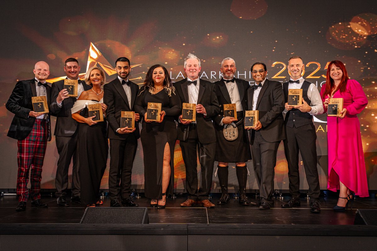 Congratulations to all the winners in the 2025 Lanarkshire Business Excellence Awards.

Ten awards were announced at a celebration event, hosted by North and South Lanarkshire Councils and main sponsor Albert Bartlett. ow.ly/h3Sh50W2xMt