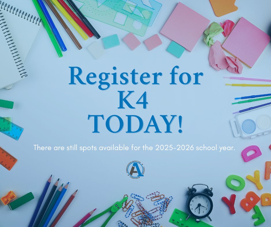 We still have spots available in our K4 programs for the 2025-2026 school year! 🖍📚

To register and learn more about K4, visit our website ➡️ anderson1.org/page/enrollment