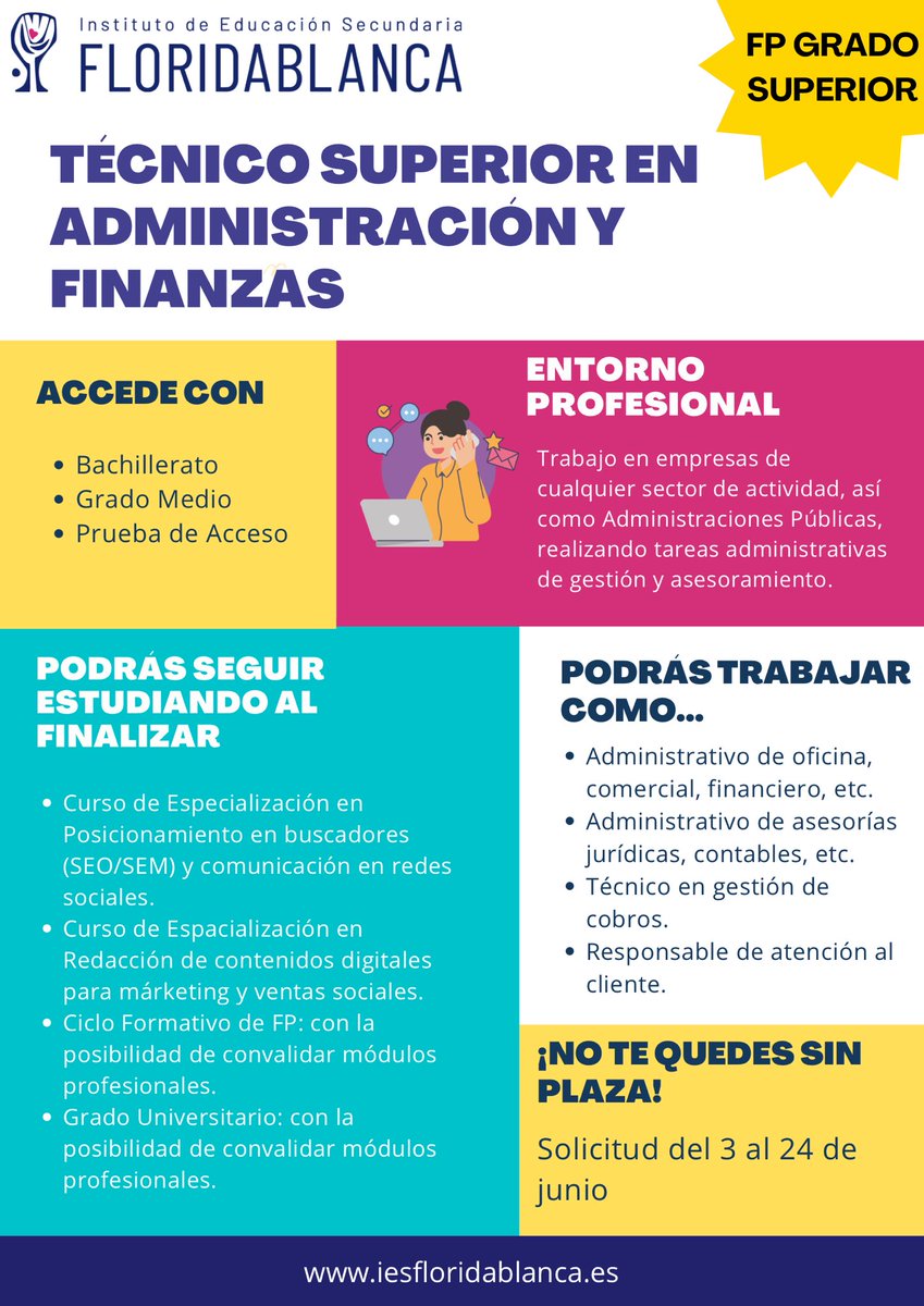 ies floridablanca (@iesflori) on Twitter photo 👉 ¿Te gusta la empresa, la contabilidad o los RRHH?
🎓 Estudia el Grado Superior en Administración y Finanzas en <a href="/iesflori/">ies floridablanca</a>
✅ Alta demanda laboral
✅ Podrás trabajar en cualquier sector o seguir estudiando.
📅 Solicita tu plaza antes del 24 junio 👉 ¿Te gusta la empresa, la contabilidad o los RRHH?
🎓 Estudia el Grado Superior en Administración y Finanzas en <a href="/iesflori/">ies floridablanca</a>
✅ Alta demanda laboral
✅ Podrás trabajar en cualquier sector o seguir estudiando.
📅 Solicita tu plaza antes del 24 junio