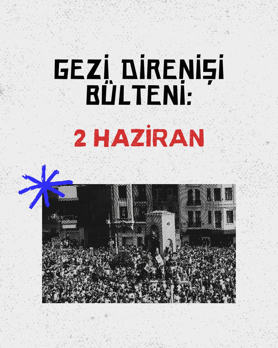 gezikomitesi's tweet photo. 12 yıl önce bugün Gezi Parkı’nda neler olmuştu?

Gezi Direnişi Bülteni yayında!

#geziyiunutma
#gezi12yaşında
#geziyaşıyor https://t.co/fjz1vYeRBp