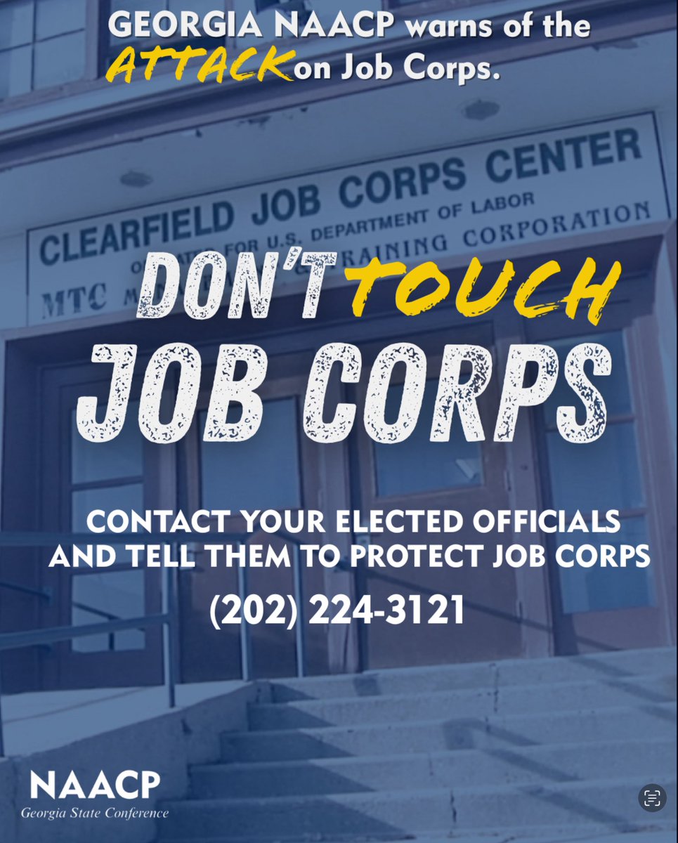 Georgia_NAACP's tweet photo. The Georgia State Conference of the NAACP expresses profound concern over the U.S. Department of Labor's recent decision to suspend operations at contractor-operated Job Corps centers nationwide, including those in Albany and Brunswick, by June 30, 2025.
#JobCorp #NAACP https://t.co/PMP4MJJfZu