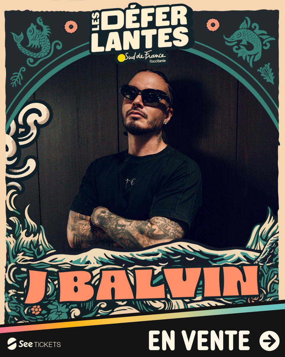 Mi Gente, In Da Getto, Amarillo, Ay Vamos... 🔥 J Balvin est de retour en France !!
Retrouvez-le aux Déferlantes Festival le 27 juin au Barcarès 🌊🎤

🎫 Billetterie disponible sur SeeTickets :  bit.ly/4kndIdt