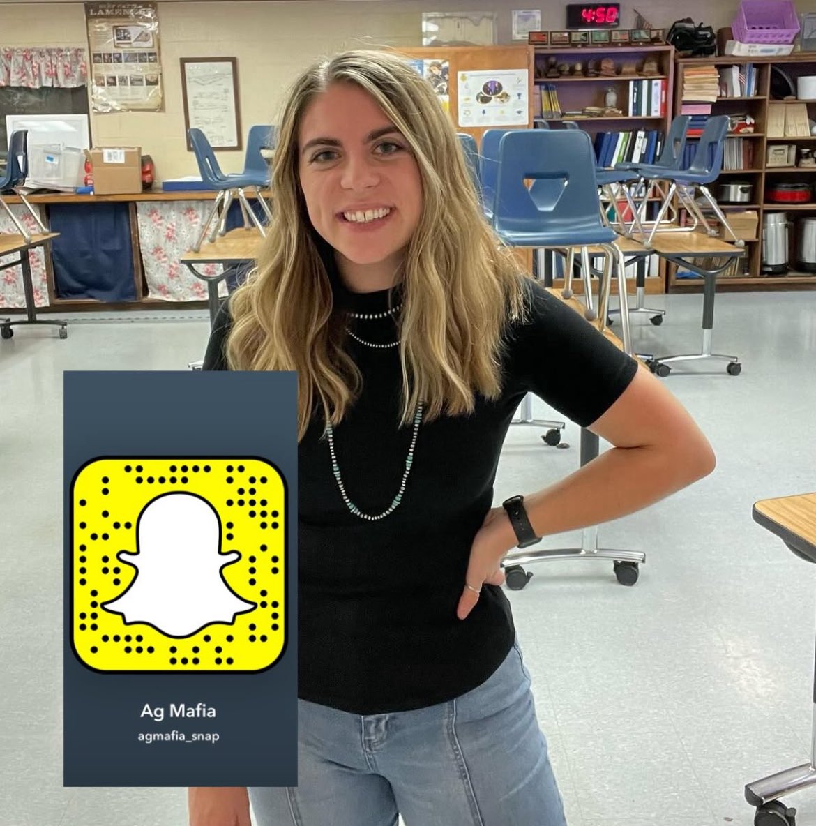 This week’s host on the Ag Mafia Snapchat is Rebekah Peterson, an Ag Teacher and FFA Advisor. 💙💛

Find her on IG: @misspete_agteacher 👩🏻‍🏫 

Follow along for another great week of the “traveling Snap” 📸