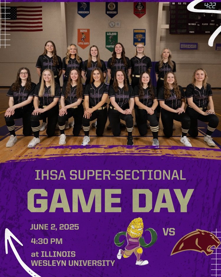 TODAY is the day!  Come to Illinois Wesleyan University and cheer for your Husker Softball team in the IHSA Super-Sectional. Game time is 4:30 PM