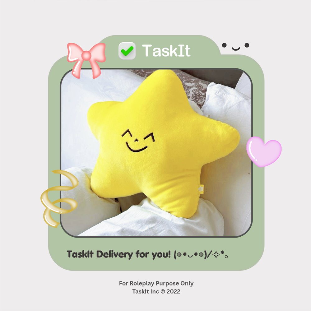 ⠀
⠀⠀𝙏𝘼𝙎𝙆 𝙄𝙏 𝘿𝙀𝙇𝙄𝙑𝙀𝙍𝙔 !
⠀⠀ <a href="/coldsrnow/">Alistair.</a>, you've got:

⠀⠀📦 ; Star plushie
⠀⠀🖇️ 。 Ini boneka untukmu; as a sign that you're always shine even in darkness.
⠀