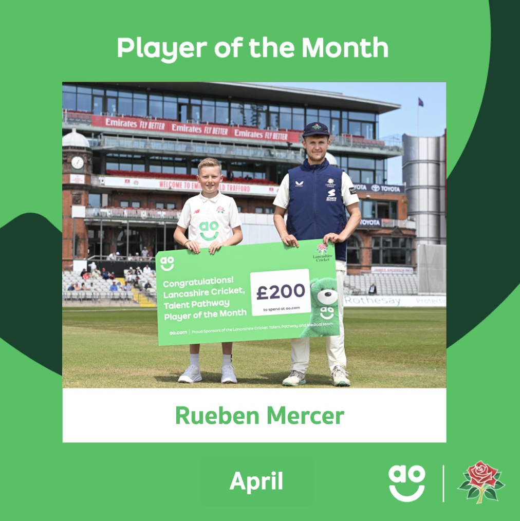 The <a href="/ao/">AO</a> Talent Pathway Player of The Month for April goes to Rueben Mercer from our U12s squad. 🥇

In the opening match of the season, Rueben had remarkable bowling figures of six wickets, for six runs from just four overs which saw the team win by 118 runs.

🌹 #RedRoseTogether