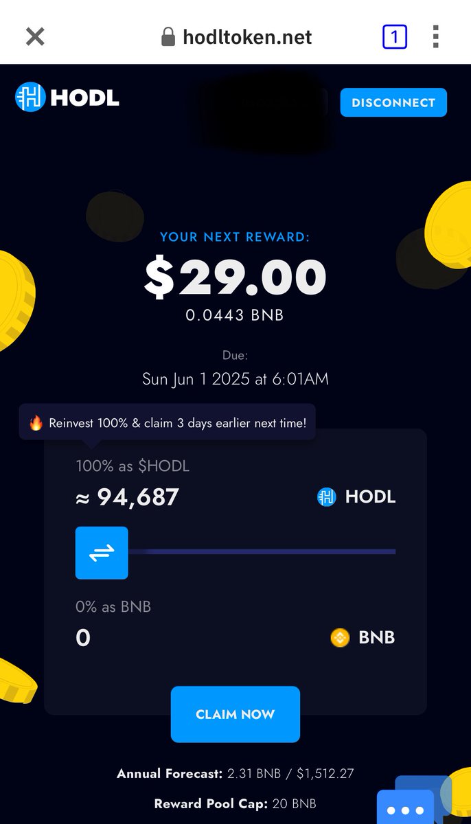 ManU_Tigers's tweet photo. Today’s free $BNB reward claim as passive income for just holding $HODL #HODL #Hodltoken #HODLREWARDS #CRYPTOBNB #PASSIVEINCOME #FREEMONEY #BSC #BNB  $BNB #BSCgem #BSCgems #Memecoin #Memecoins https://t.co/bnNoDy0AaG