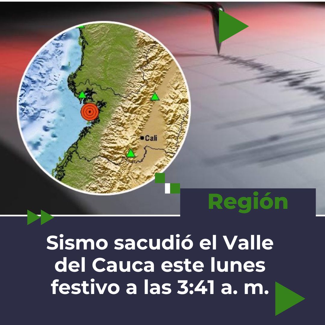 🔴 Temblor en la madrugada de este lunes festivo, 2 de junio. El @sgcol  reportó un sismo de magnitud 3.5 a las 3:41 a. m., con epicentro en el  Océano Pacífico, a, image size:1080x1080