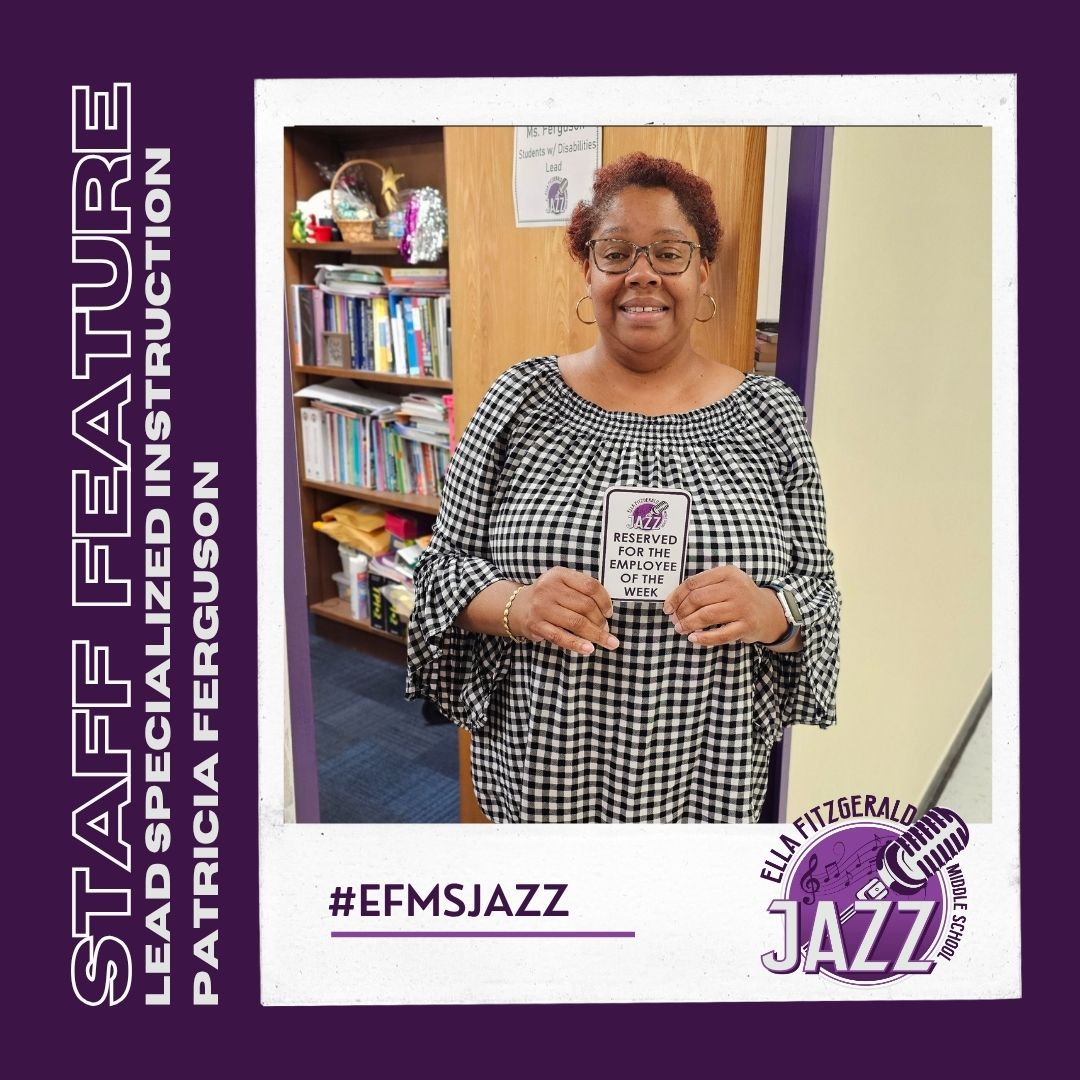 🌟 Staffulty Spotlight: Patricia Ferguson 🌟
With 32+ years in special ed (22 at NNPS!), Ms. Ferguson is a true student advocate.
SpEd Lead for 16 years &amp; 2x Teacher of the Year—she leads with heart every day! 💙👏
#EFMSJAZZ #StaffultySpotlight #NNPSStrong #ThankYouMsFerguson