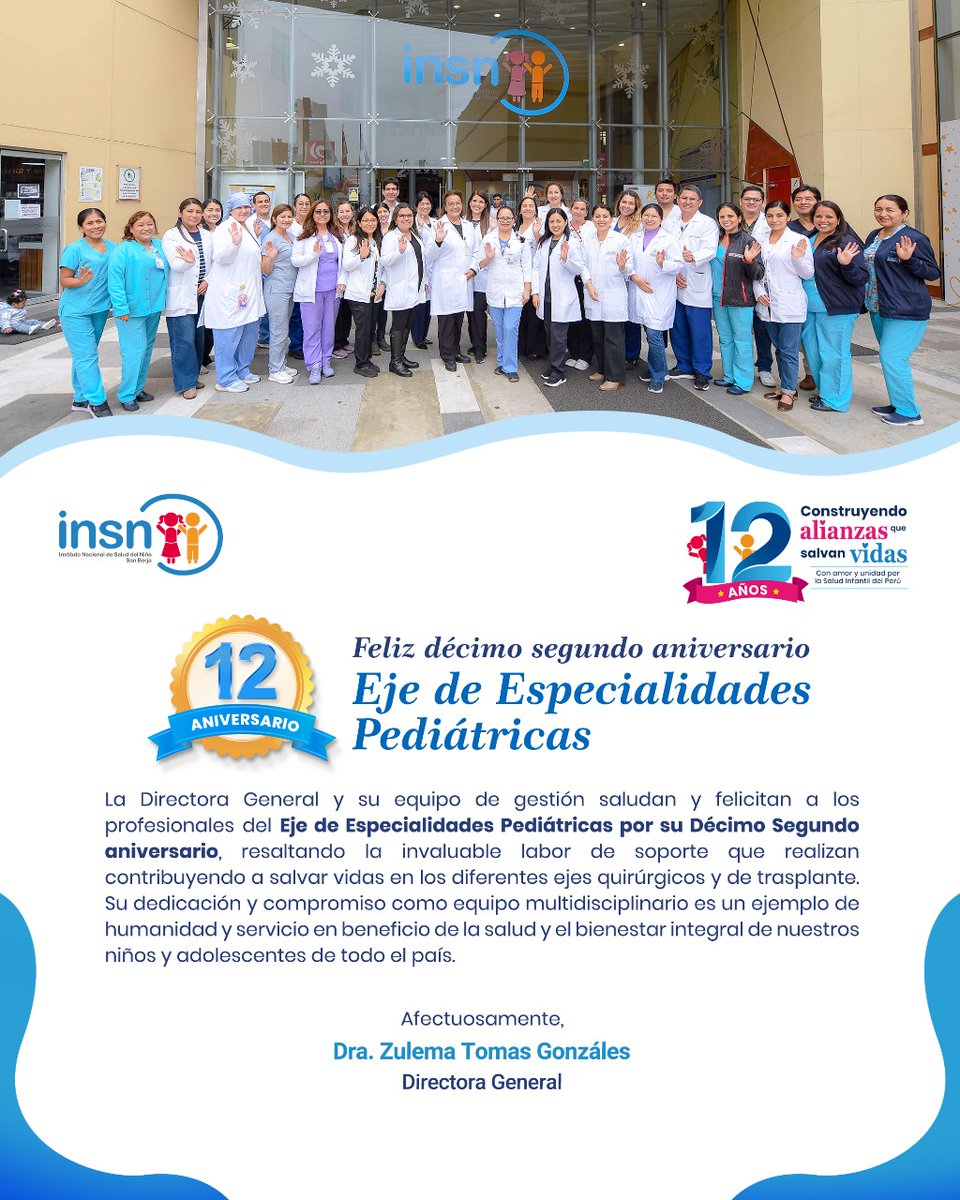 🎉 ¡Feliz 12° Aniversario, Especialidades Pediátricas!
Hoy celebramos 12 años de entrega, vocación y excelencia en el cuidado de nuestros niños y niñas. 🧑‍⚕️👶🫶🎊
