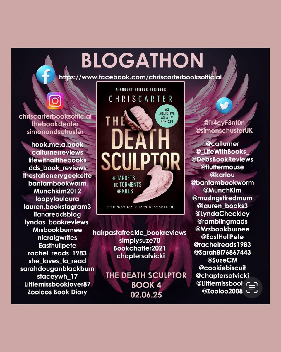 Today I'm featuring The Death Sculptor by Chris Carter as part of the Blogathon organised by <a href="/Tr4cyF3nt0n/">Tracy Fenton</a>! My review is live on my blog and bookstagram now. Huge thanks to <a href="/Tr4cyF3nt0n/">Tracy Fenton</a> and <a href="/simonschusterUK/">Simon & Schuster UK</a> 

lifewithallthebooks.com/2025/06/02/the…

instagram.com/p/DKZe2groFra/…