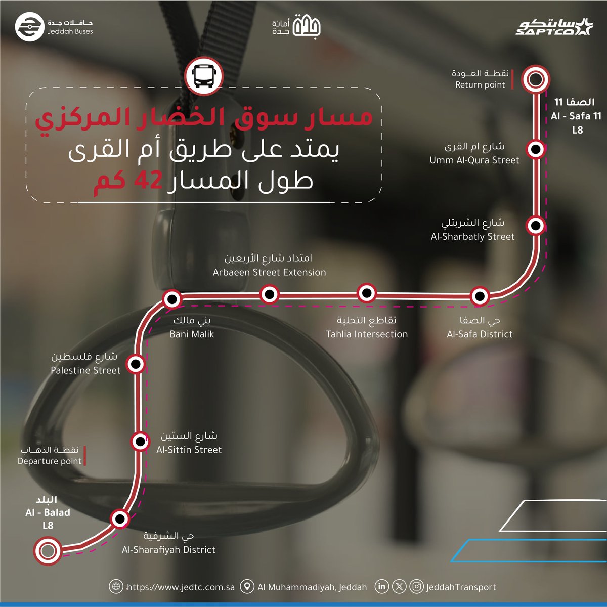 JeddahTransport's tweet photo. تنقّل بسهولة مع #حافلات_جدة الجديدة.  إليك وصف  4 مسارات أخرى من أصل 14 مسار تسهّل عليك التنقّل في عروس البحر الأحمر. 

 #حافلات_جدة 
#جدة_تتحرك

@JeddahAmanah
@JeddahTransport
@saptcoSA https://t.co/n9forrvvRh