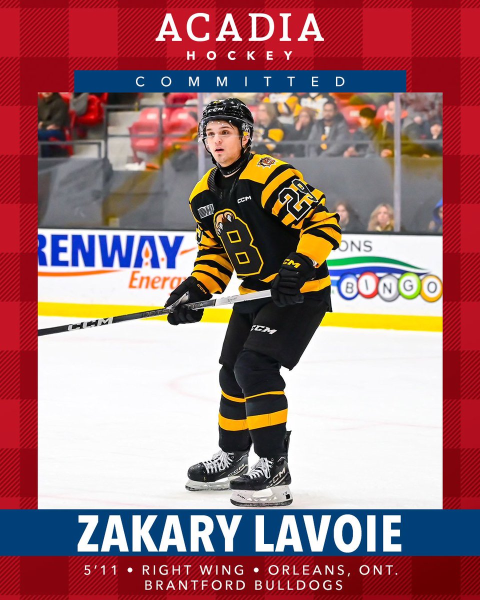 The Acadia men’s hockey program have added a high-impact forward as right winger Zakary (Zak) Lavoie has committed to the program for the 2025-26 season.

Learn more about Zak: acadiaathletics.ca/sports/mice/20…