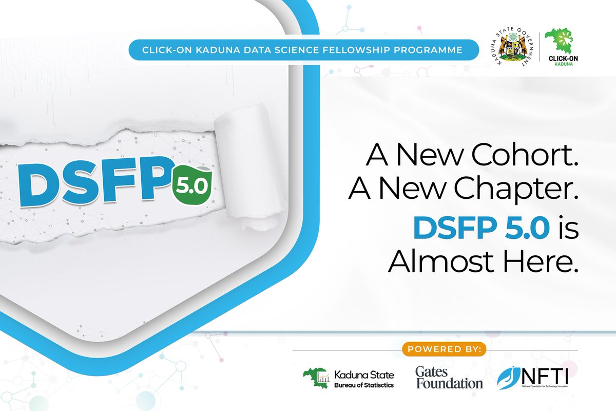 Click-On Kaduna (@clickonkaduna) on Twitter photo DSFP 5.0 is almost here, and it promises to be bigger, better, and more impactful than ever.
Are you ready to be part of the most transformative data science fellowship in Africa?
#ClickOnKadunaDSFP #DataScience DSFP 5.0 is almost here, and it promises to be bigger, better, and more impactful than ever.
Are you ready to be part of the most transformative data science fellowship in Africa?
#ClickOnKadunaDSFP #DataScience