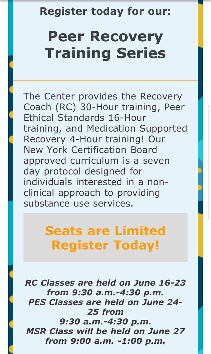 Don't forget to register for our #PeerRecovery #Training Get certified today. 

exponents.org/training-for-p…