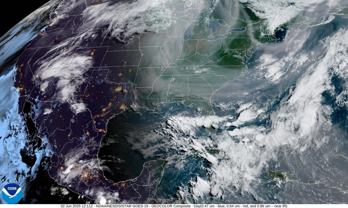 Haze again this morning across much of the eastern U.S. from Canada's wildfire smoke 🔥

However, crystal clear blue skies over Washington D.C. and Pennsylvania escaping the smoke this morning, for now.