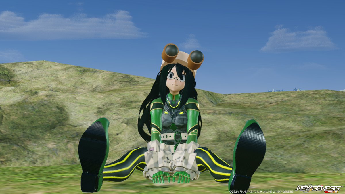 yae_lightblue's tweet image. ヒロアカ　蛙吹梅雨(リメイク)

＃キャラ再現
#PSO2NGS_SS