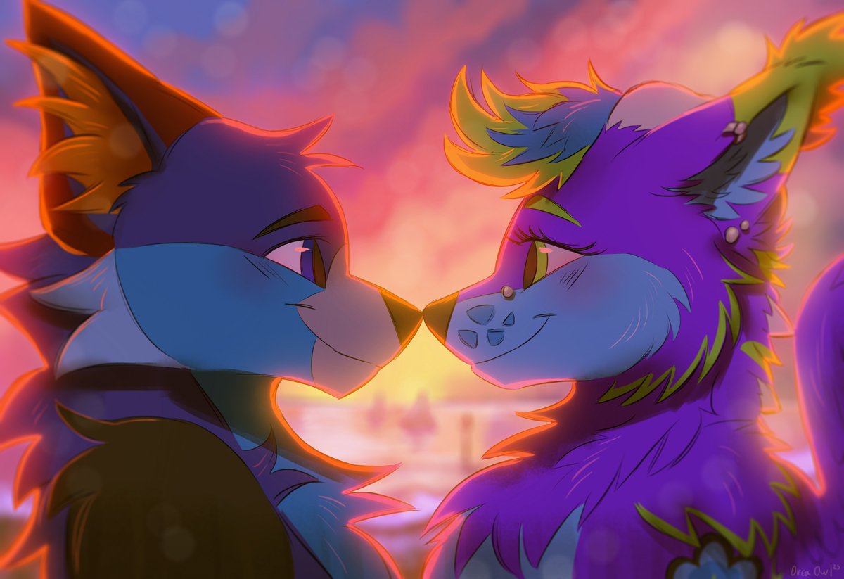 Happy Anniversary <a href="/Kayobe_NeonPaws/">Kayobe ✨</a> 💙  A year with you has felt like co-op mode with the best possible teammate 🥰

<a href="/orcaowlart/">Orca Owl</a> Did this absolutely stunning piece of art to help celebrate, and I am in love with how it looks. You're a legend among legends thank you so much 💙💙💙