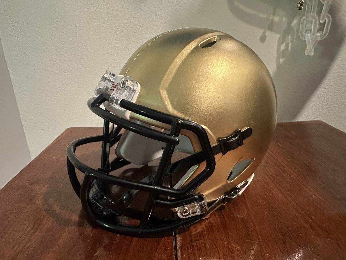 GarrettWhitford's tweet image. Newest helmet created for the @NCAA_FCS mini helmet collection, the @BryantUFootball Bulldogs.  They added a logo to a black helmet a few years ago but you can’t go wrong with the clean golden dome with the black face mask.  #makingminihelmets  #minihelmetcollection