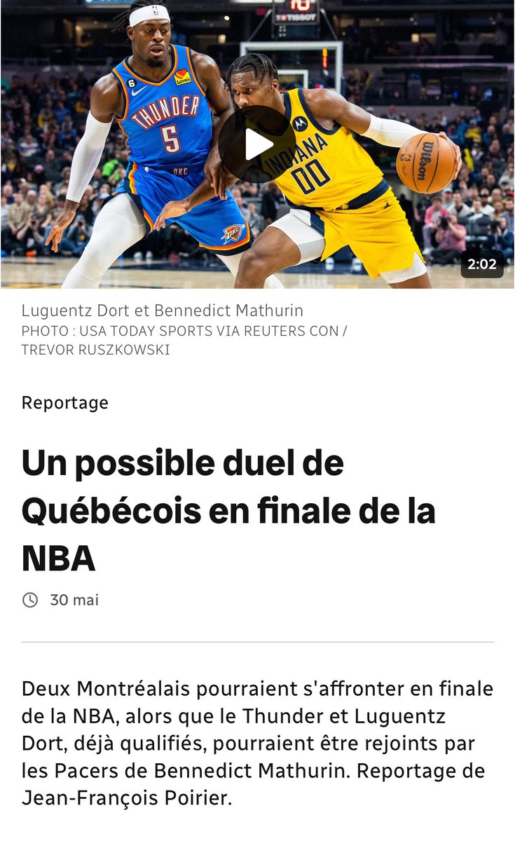 Chatelim's tweet image. « Un possible duel de Québécois en finale de la NBA » Ce titre d’article, en apparence assez banal, suscite de nombreuses réactions. Pourquoi? Parce que les deux Québécois en question ont la peau noire.
Dans une vidéo qui circule abondamment sur les réseaux sociaux, un de nos…