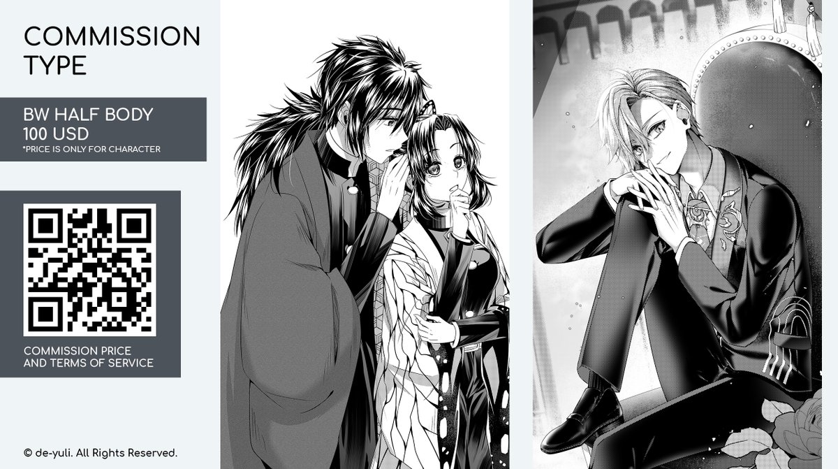 Monochrome c0mmissi0n open! Order on V-Gen: vgen.co/de-yuli 💪
Please DM me if you have any questions or comment here in case your DM doesn't appear 😊🙏
RT's are appreciated✨
#commissionsopen #VGenComm #VGenOpen #artidn