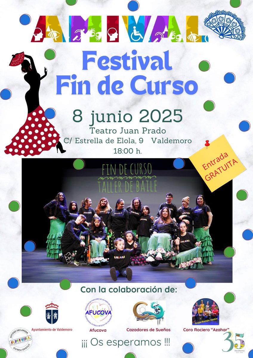 Quedan poquitos días para nuestro festival. ¡Date prisa si no quieres quedarte sin entradas!
#amival #discapacidad #festivalfindecurso