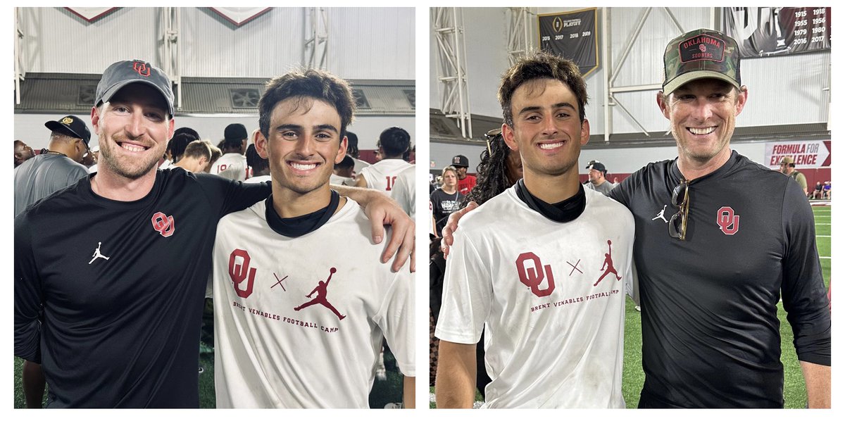gibbonsgage1's tweet photo. OU Camp! *New PR’s* @OU_Football 
⭐️40 yard : 4.40 laser 
⭐️Broad jump : 10ft
After camp I was introduced to coaching staff! @CoachVenables @JimNagy_Sooners @arbuckle_ben @CoachGarrett_ @CoachKPearson  Thank you for taking the time to get to know me and for your interest in me. I’m looking forward to making it back to the Michigan game! Thank you coaches!Boomer!! 

@DeerCreekFB @HScarJr2 @CoachEmbrey_ @CoachStandley  @MicahHaggerty @espray3 @RecruitDCFB @OUInsider @OU_Athletics @SoonerScoop @180PhysAthletic