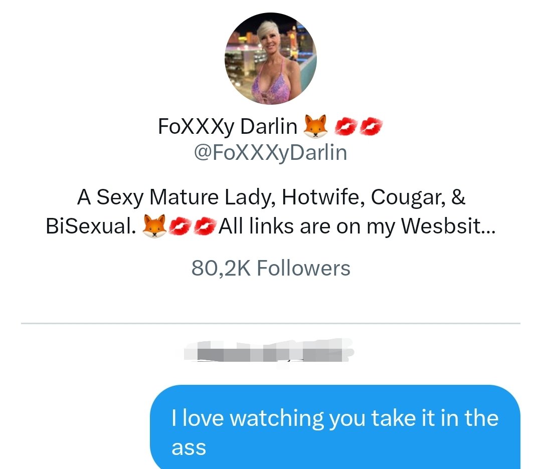<a href="/FoXXXyDarlin/">FoXXXy Darlin 🦊 💋💋</a>  ♥
