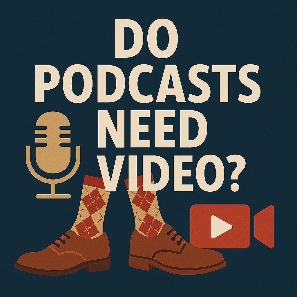 The big question for #podcasts is: "Do you need video?"  My favorite analogy so far comes from <a href="/johnnypodcasts/">Johnny Podcasts</a> -
Audio is your shoes.  Video is your socks.  Both are ideal, but you can leave the house with just shoes.  You can't leave with just socks.