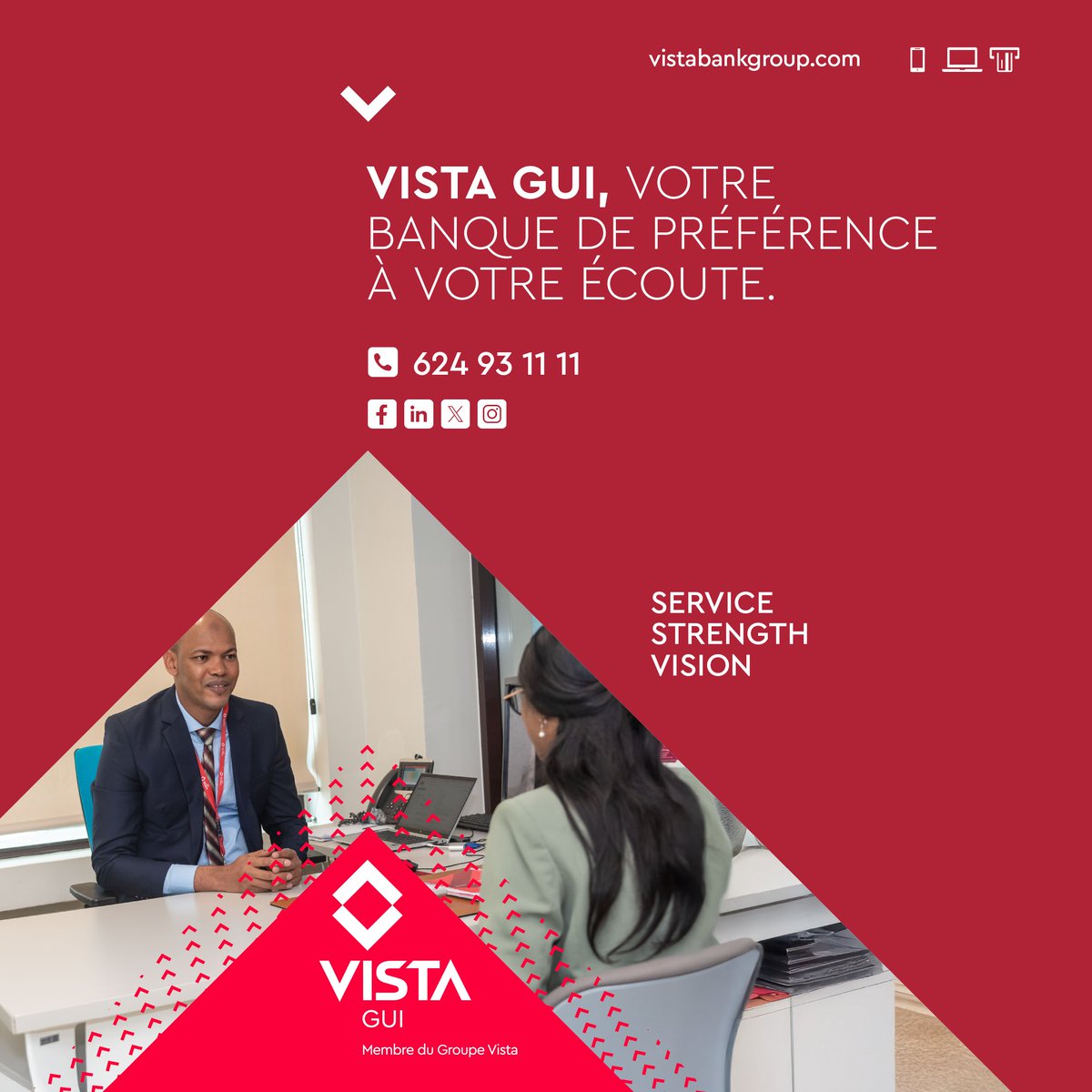 Vous cherchez une banque qui vous ressemble ?
Rejoignez Vista !
Ouvrez un compte en agence dès aujourd’hui et anticipez de grandes réalisations !
Vista Gui vous souhaite un excellent début de semaine !
#VistaGui
#Compte