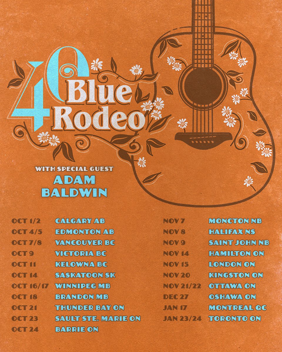 Adam Baldwin (@adamabaldwin) on Twitter photo As a starry eyed skid once said on stage while singing Lost Together with his favourite band in Truro, Nova Scotia back in 2014… Holy Shit!
Tickets for the 40th Anniversary <a href="/BlueRodeo/">Blue Rodeo</a> tour on sale Friday, June 6 at 10am: adambaldwin.ca/tour As a starry eyed skid once said on stage while singing Lost Together with his favourite band in Truro, Nova Scotia back in 2014… Holy Shit!
Tickets for the 40th Anniversary <a href="/BlueRodeo/">Blue Rodeo</a> tour on sale Friday, June 6 at 10am: adambaldwin.ca/tour