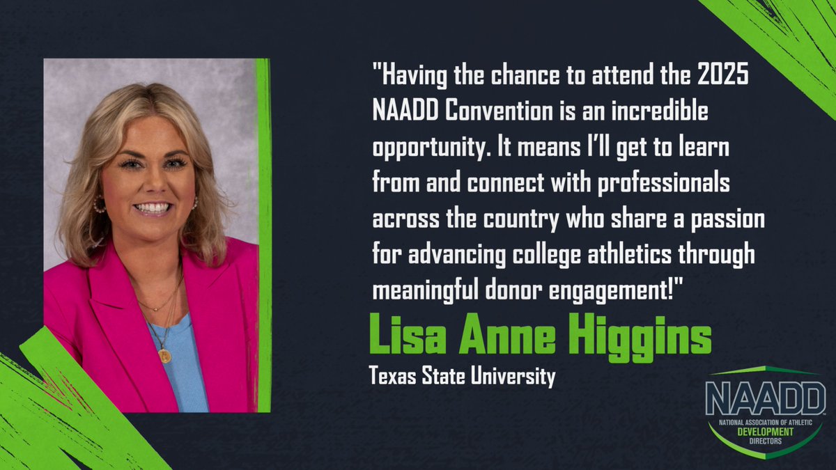 NAADD (@naaddevelopment) on Twitter photo Hear from Diversity Initiative Program Recipient
<a href="/LA_Higgins/">LA Higgins, MBA</a> at <a href="/TXSTBobcatClub/">Texas State Bobcat Club</a> on why she thinks the opportunity to attend the 2025 NAADD Convention is important!
Convention starts TODAY!
⭐️Register here: rb.gy/xjr9fa Hear from Diversity Initiative Program Recipient
<a href="/LA_Higgins/">LA Higgins, MBA</a> at <a href="/TXSTBobcatClub/">Texas State Bobcat Club</a> on why she thinks the opportunity to attend the 2025 NAADD Convention is important!
Convention starts TODAY!
⭐️Register here: rb.gy/xjr9fa