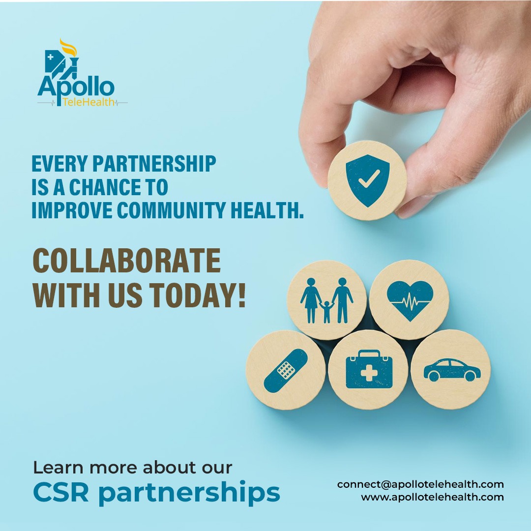 Want to make a difference through your CSR initiatives?
Let’s build healthier communities together!

#ApolloTeleHealth #CSRPartnerships #HealthcareForAll #CommunityHealth #CorporateSocialResponsibility #CollaborateForGood #Telemedicine #HealthAccess #SocialImpact #telehealth