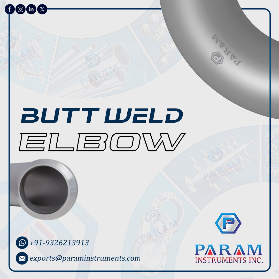 Param Instruments Inc. (@param_inc_) on Twitter photo Butt weld fittings connect pipes and change fluid direction in piping systems.
Email: exports@paraminstruments.com
WhatsApp: +91 9326213913
#industrial #buttweld #elbow #tee #reducer #stubend #stainlesssteel #carbonsteel #fittings #engineering #oilandgas #refinery #madeinIndia Butt weld fittings connect pipes and change fluid direction in piping systems.
Email: exports@paraminstruments.com
WhatsApp: +91 9326213913
#industrial #buttweld #elbow #tee #reducer #stubend #stainlesssteel #carbonsteel #fittings #engineering #oilandgas #refinery #madeinIndia