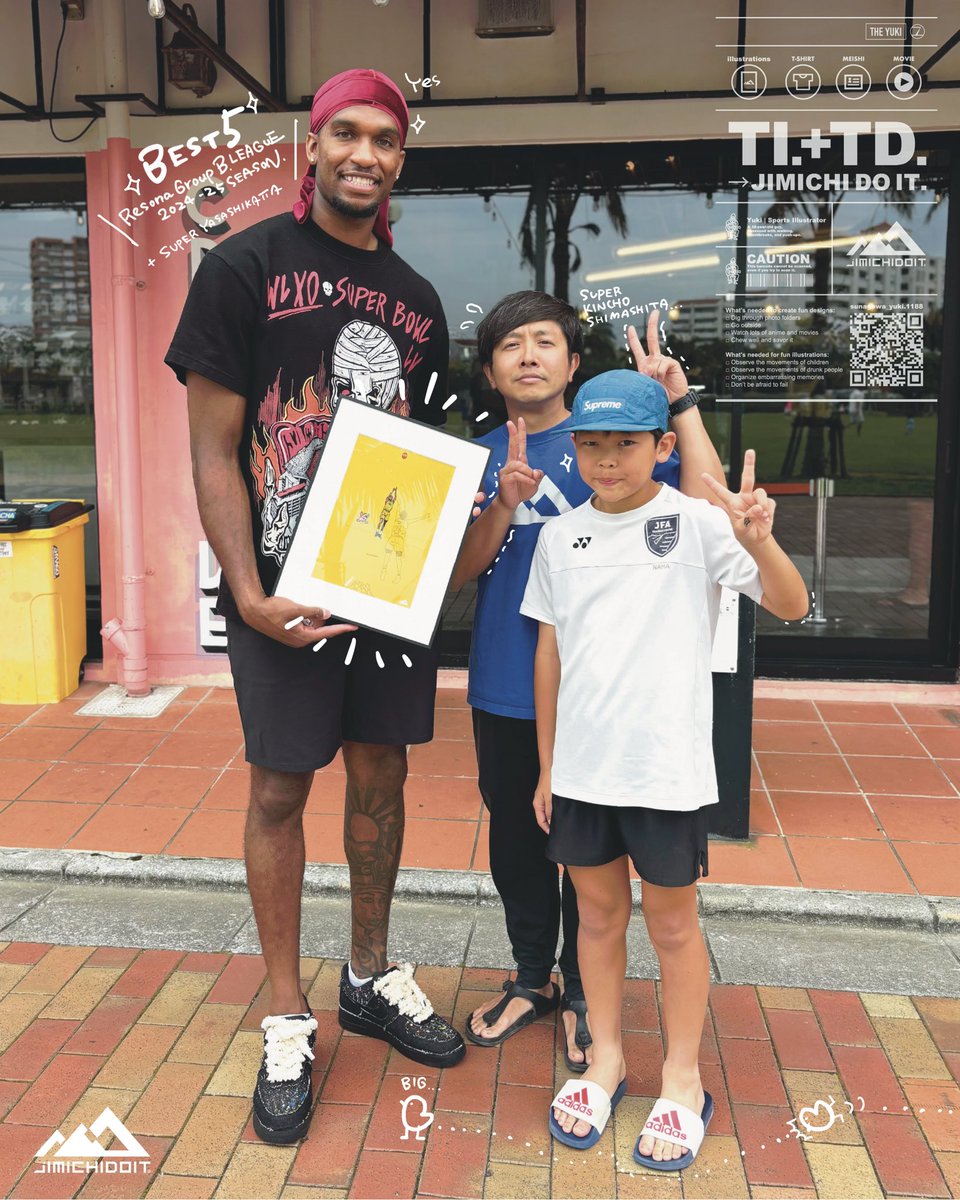 Bリーグ セミファイナル GAME3
vs三遠｜30得点＆連続3P！

叫びすぎて赤ちゃん泣いて、家族に睨まれましたが、でもそんなの関係ねぇ！
あの瞬間を描いた1枚、本人に手渡せました😭
「お家に飾るよ」…やべぇです😂

#ビッグロー #琉球ゴールデンキングス #bleague #感謝と感動